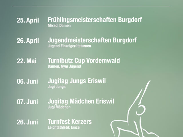 Startzeiten Wettkampfsaison 2026